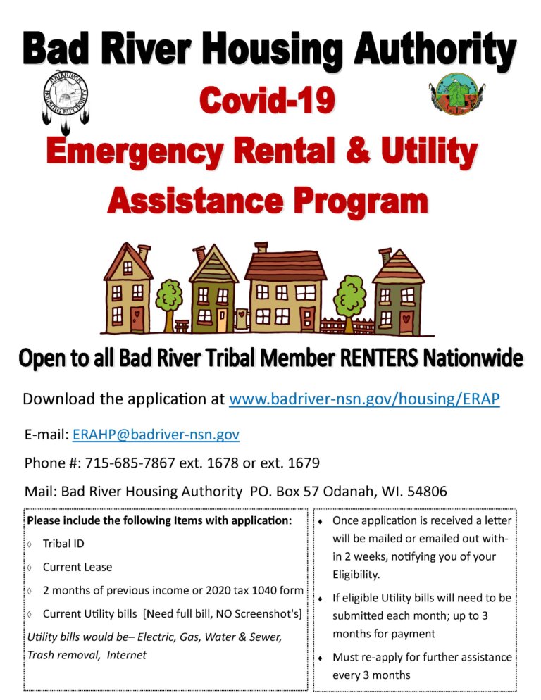 Emergency Rental Assistance Program Bad River Tribe