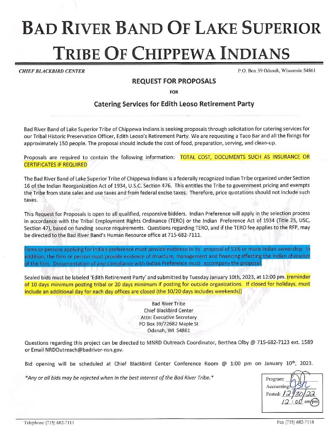 Bad River Tribe site logo